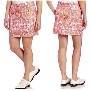 adidas ClimaCool Pink Orange Graphic Athletic Golf Skort Tennis Skirt Size 6 S/M